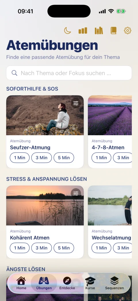 Atemübungen in 8Breath
